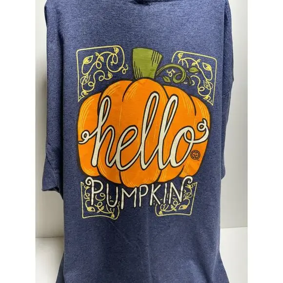 Girlie Girl Originals XL Graphic Teeshirt Hello Pumpkin Fall Halloween - Picture 3 of 6